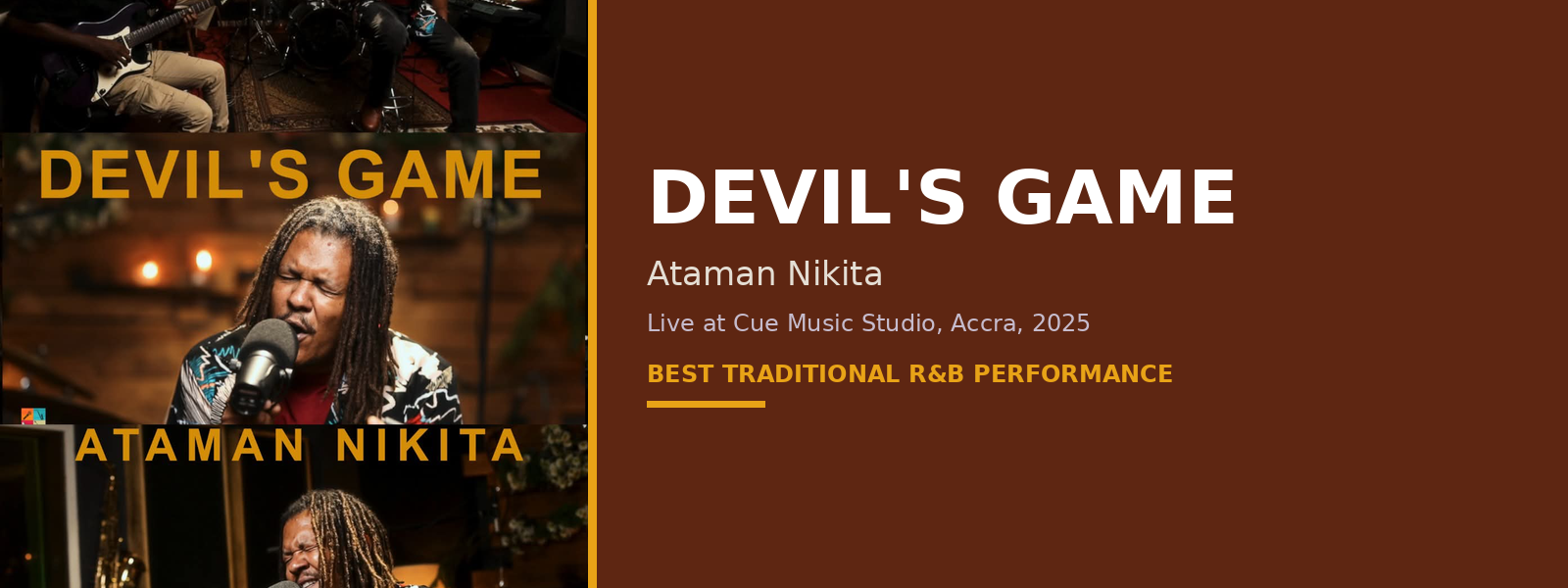 Devil's Game (Live at Cue Music Studio, Accra, 2025) — Ataman Nikita